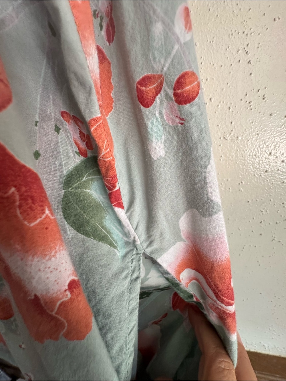 Soft Surroundings Floral Summer Lounge Dress in Mint with Coral Blooms Size 3X - Picture 7 of 11